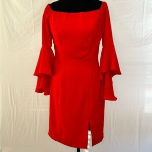 VENUS Red Off the Shoulder Dress